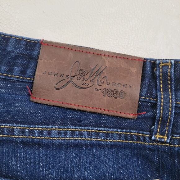 Johnston & Murphy Jeans Blue Dark Wash Mens 38X30 Denim Stretch Regular Casual - Picture 2 of 11